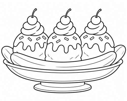 Bananasplit printable coloring page