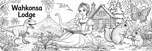 Banner Lodge printable coloring page