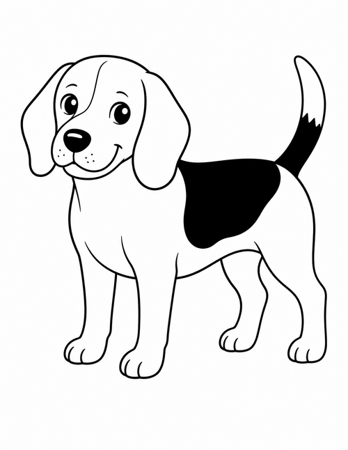 Beagle printable coloring page