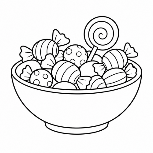 Candybowl printable coloring page