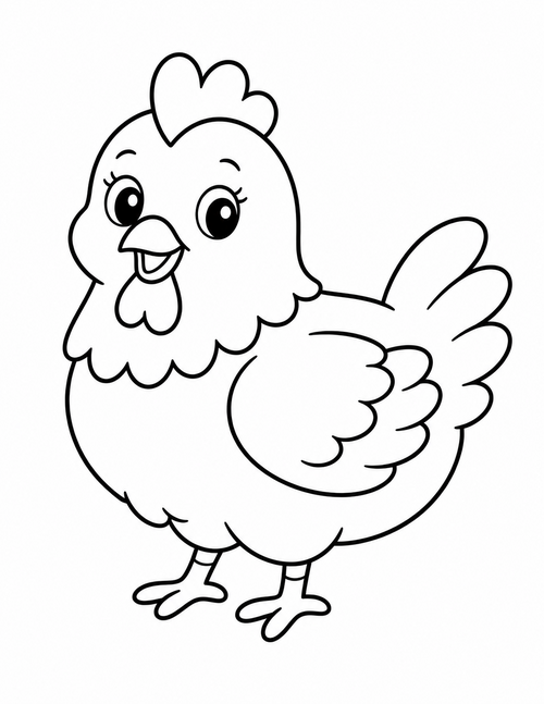 Chicken printable coloring page