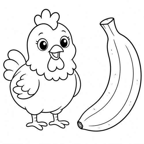 Chickenbanana printable coloring page