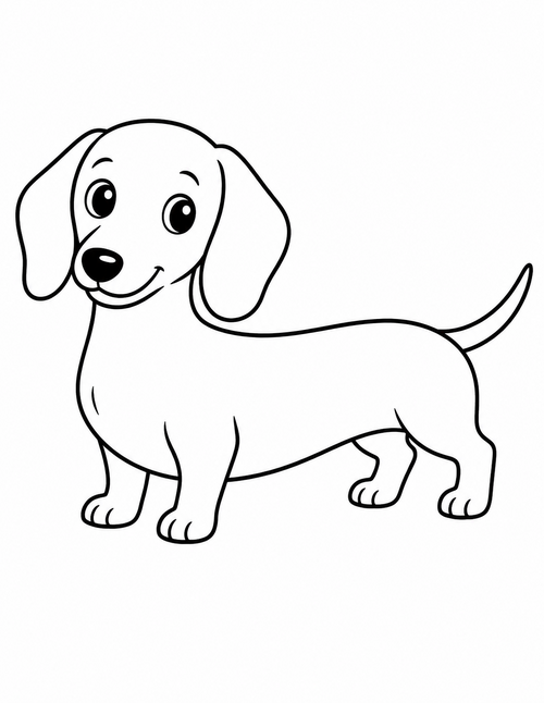 Dachshund printable coloring page