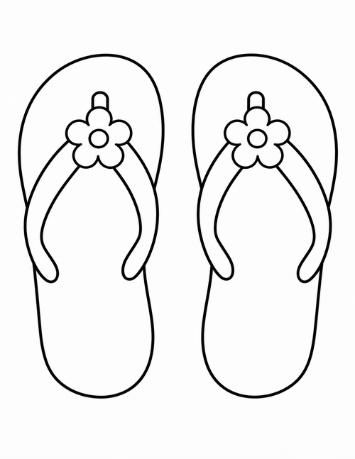 Flipflopflowers printable coloring page