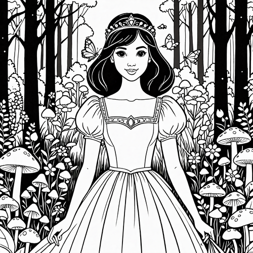 Forestprincess printable coloring page