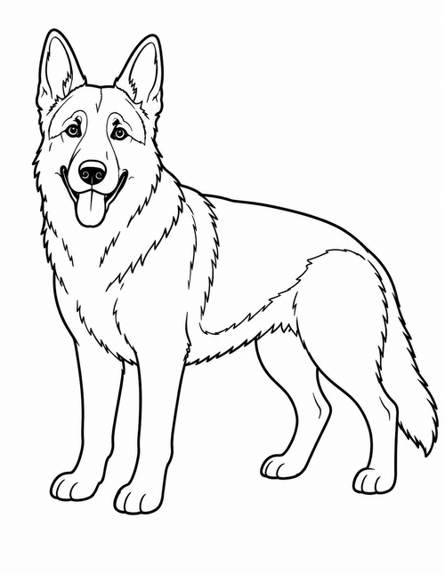German Shepherd printable coloring page