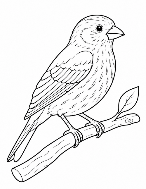 Housefinch printable coloring page