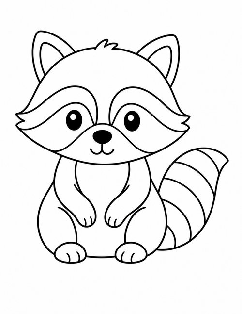 Mapache printable coloring page