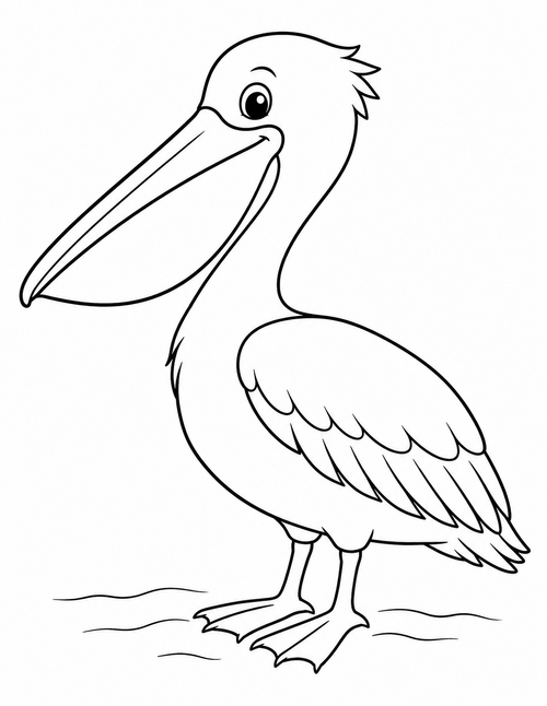 Pelican printable coloring page