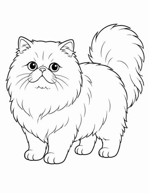 Persian Cat printable coloring page
