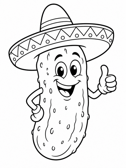 Picklesombrero printable coloring page