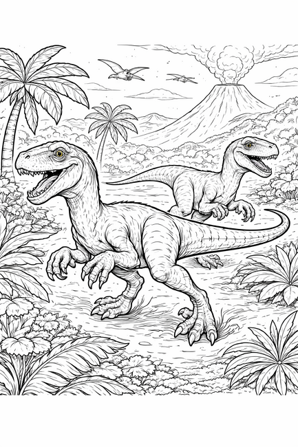 Raptors printable coloring page