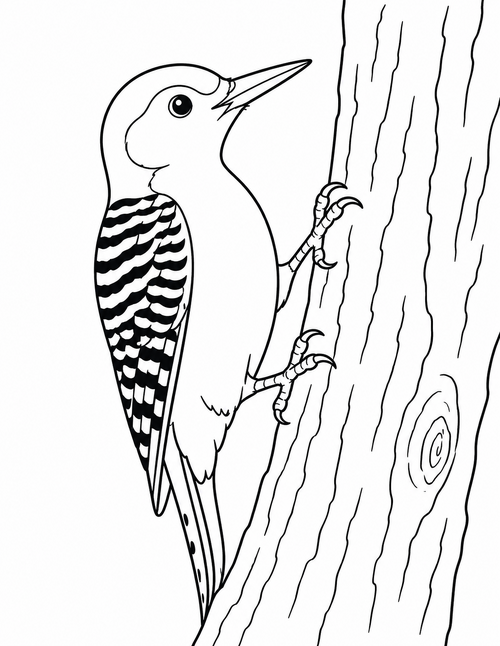 Redheadedwoodpecker printable coloring page