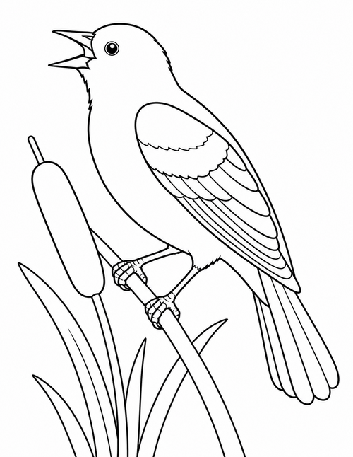 Redwingedblackbird printable coloring page