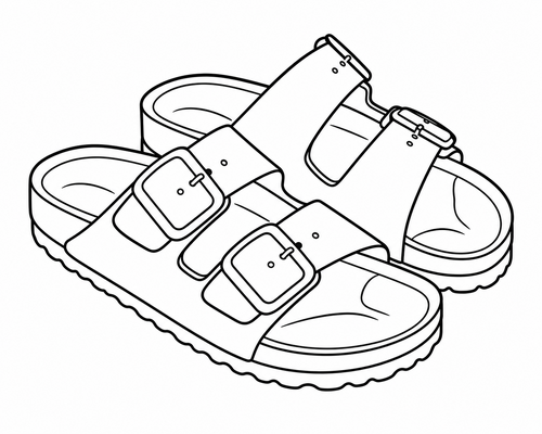 Sandals printable coloring page