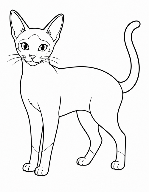 Siamese Cat printable coloring page