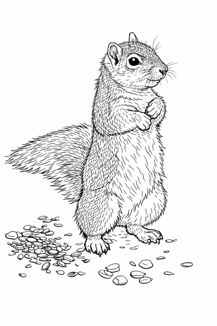 Squirrel 1 printable coloring page