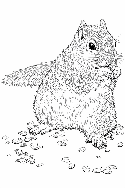 Squirrel 2 printable coloring page