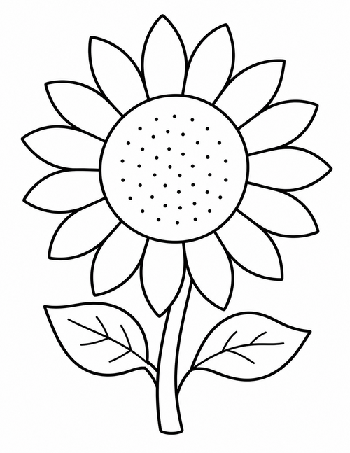 Sunflower printable coloring page