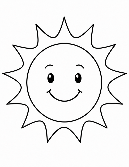 Sunshine printable coloring page