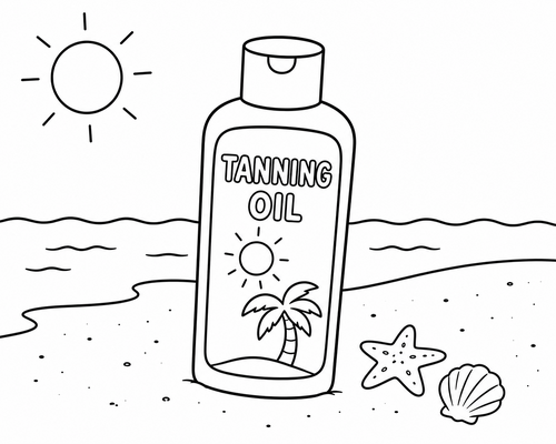 Suntanlotion printable coloring page