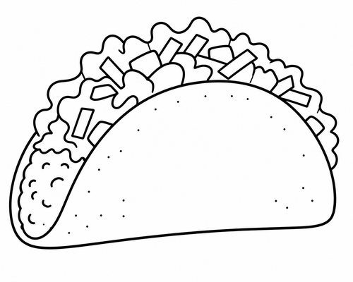 Taco printable coloring page