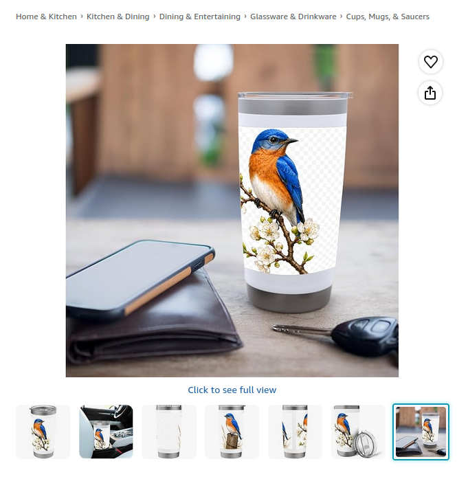 Eastern Bluebirds Stainless Steel Insulated Tumbler
