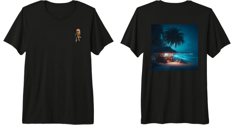 Red and Green Macaw Portrait Beach Life Premium Tri-blend T-Shirt