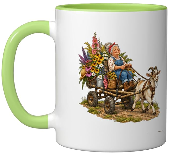 Noni & Papa Flower Cart Mug