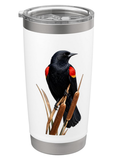 Red-Winged Blackbird on Cattails Stainless Steel Insulated Tumbler